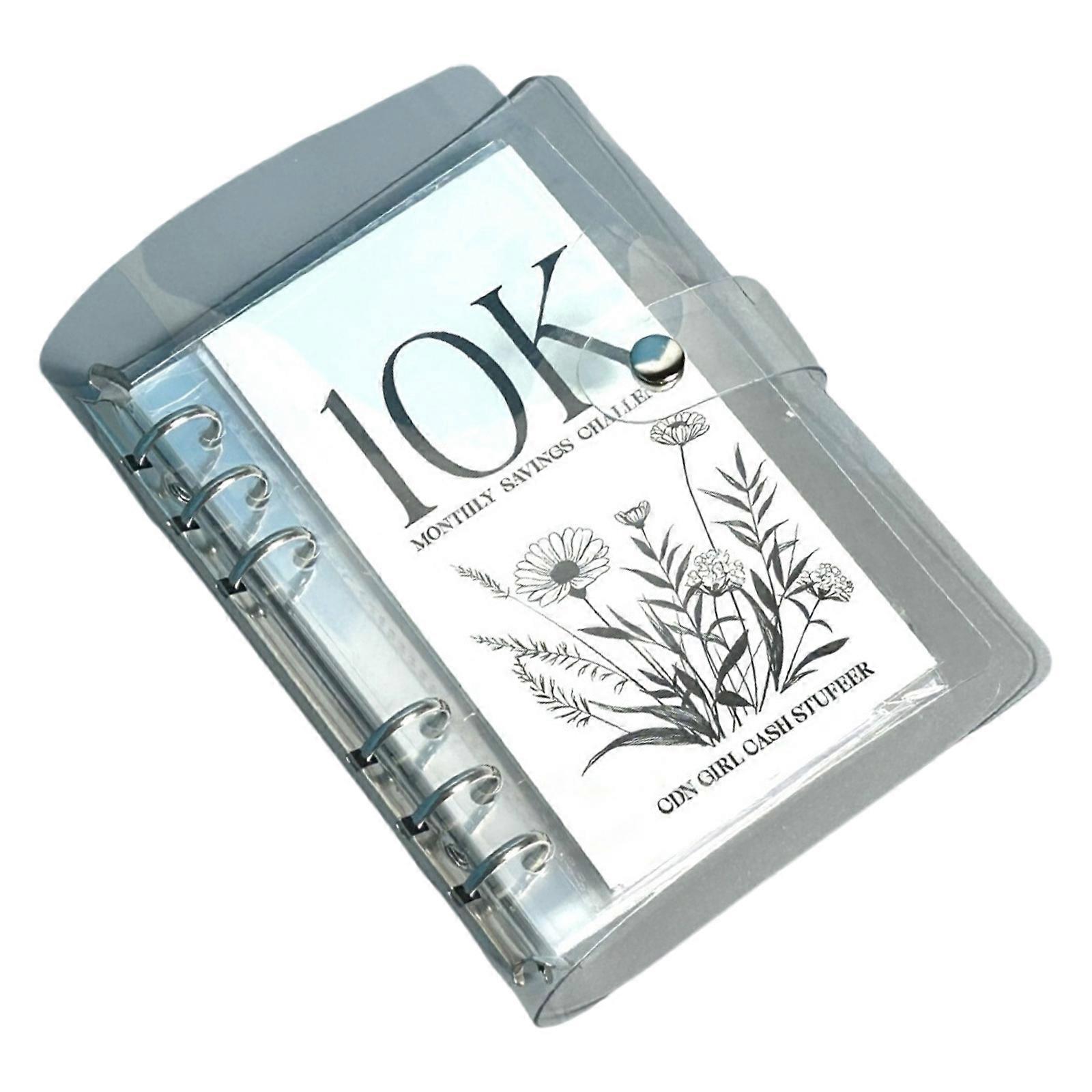 Fun and Easy Envelope Monthly Money Saving Challenge Binder Book with Clear Cover for Saving 2.5/5/10K Dollars Gift Multicolor