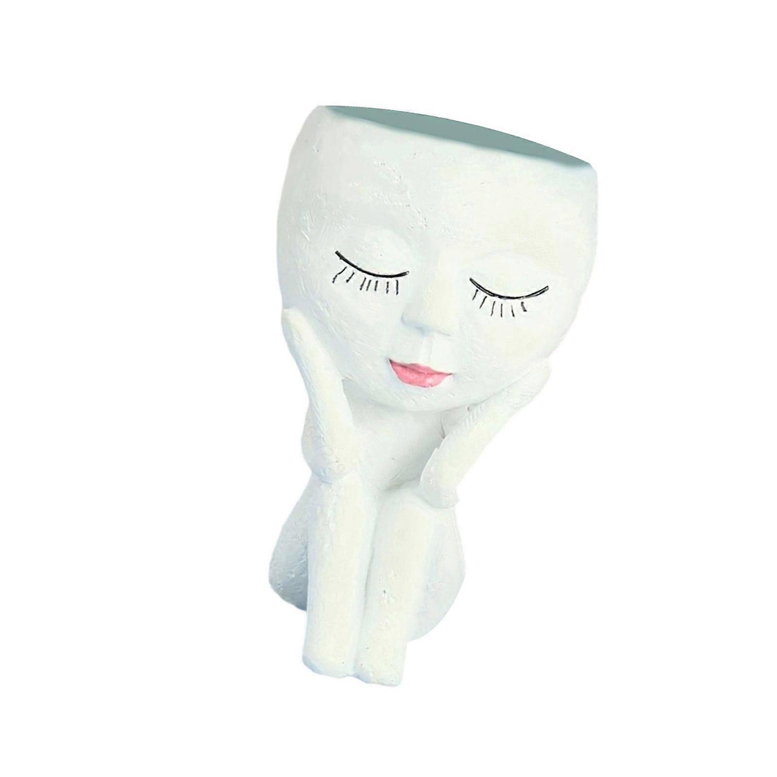 Unique Resins Girl Face Flower Pot for Home and Garden Decors Small Planter Vases for Succulents and Cactus Display Multicolor