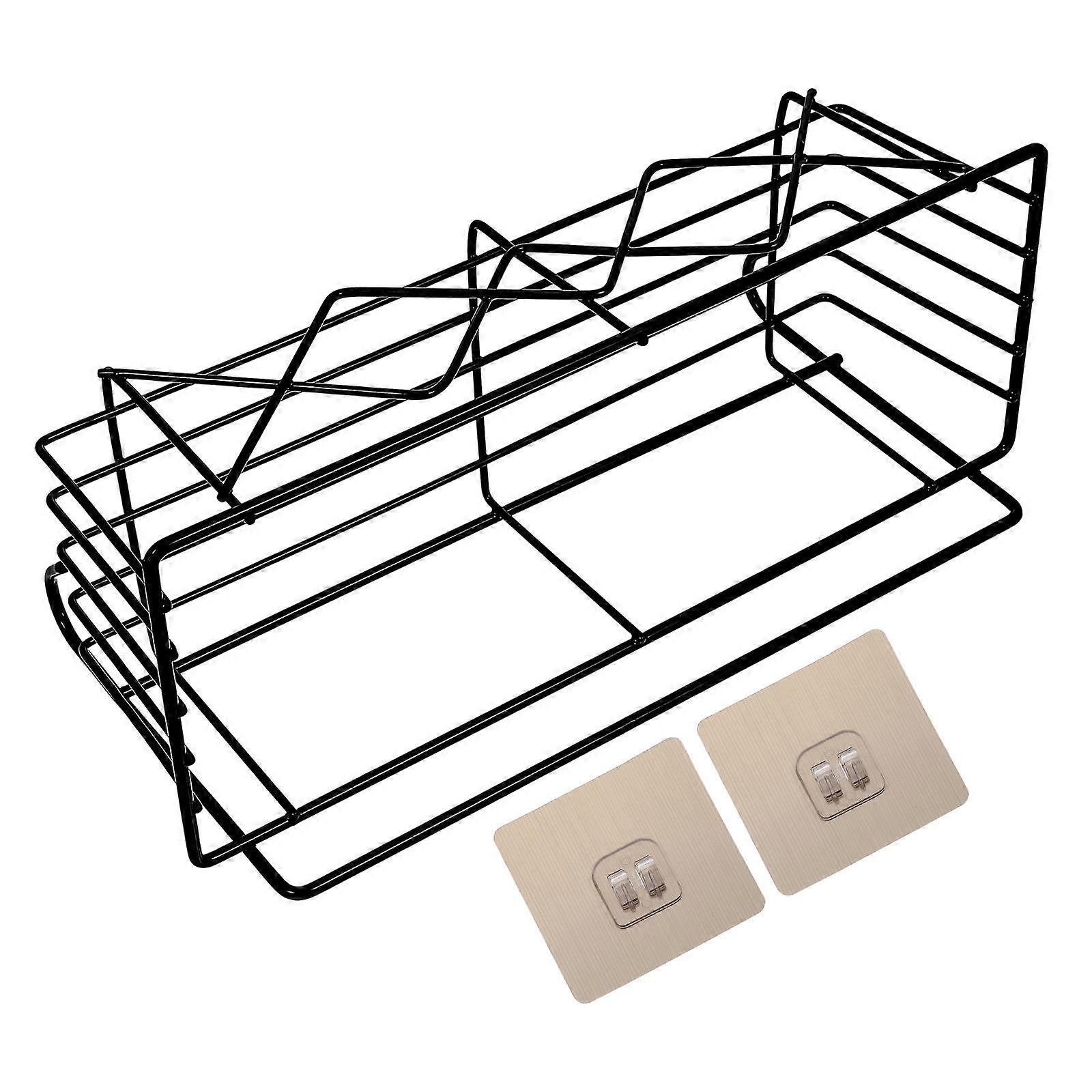 1Pc Home Kitchen Seasoning Bottle Rack Multi-function Storage Rack (Black)