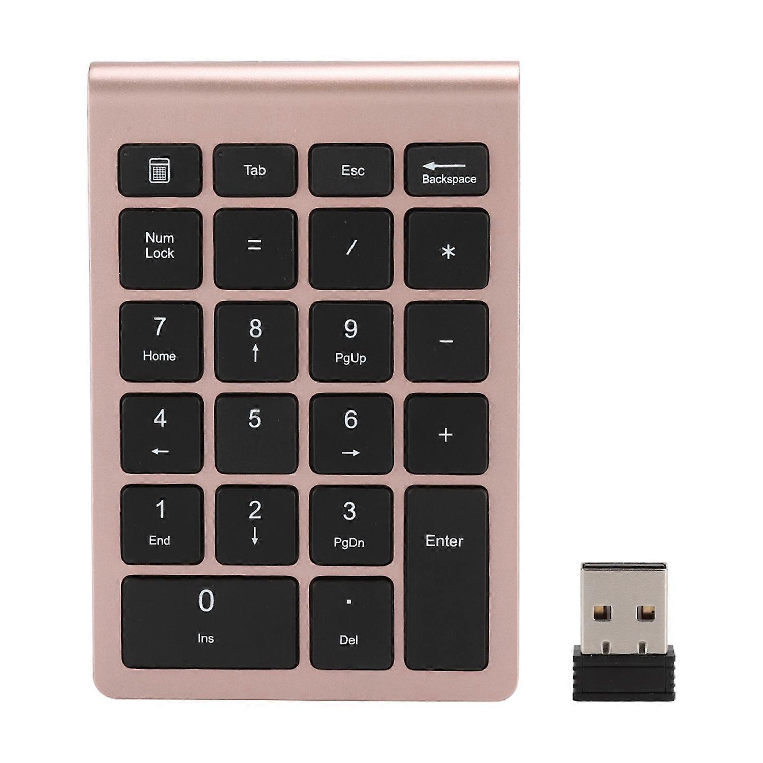 RF304 22 Keys Numeric Keypad USB 2.4G Wireless Mini Keyboard with ReceiverRose Gold