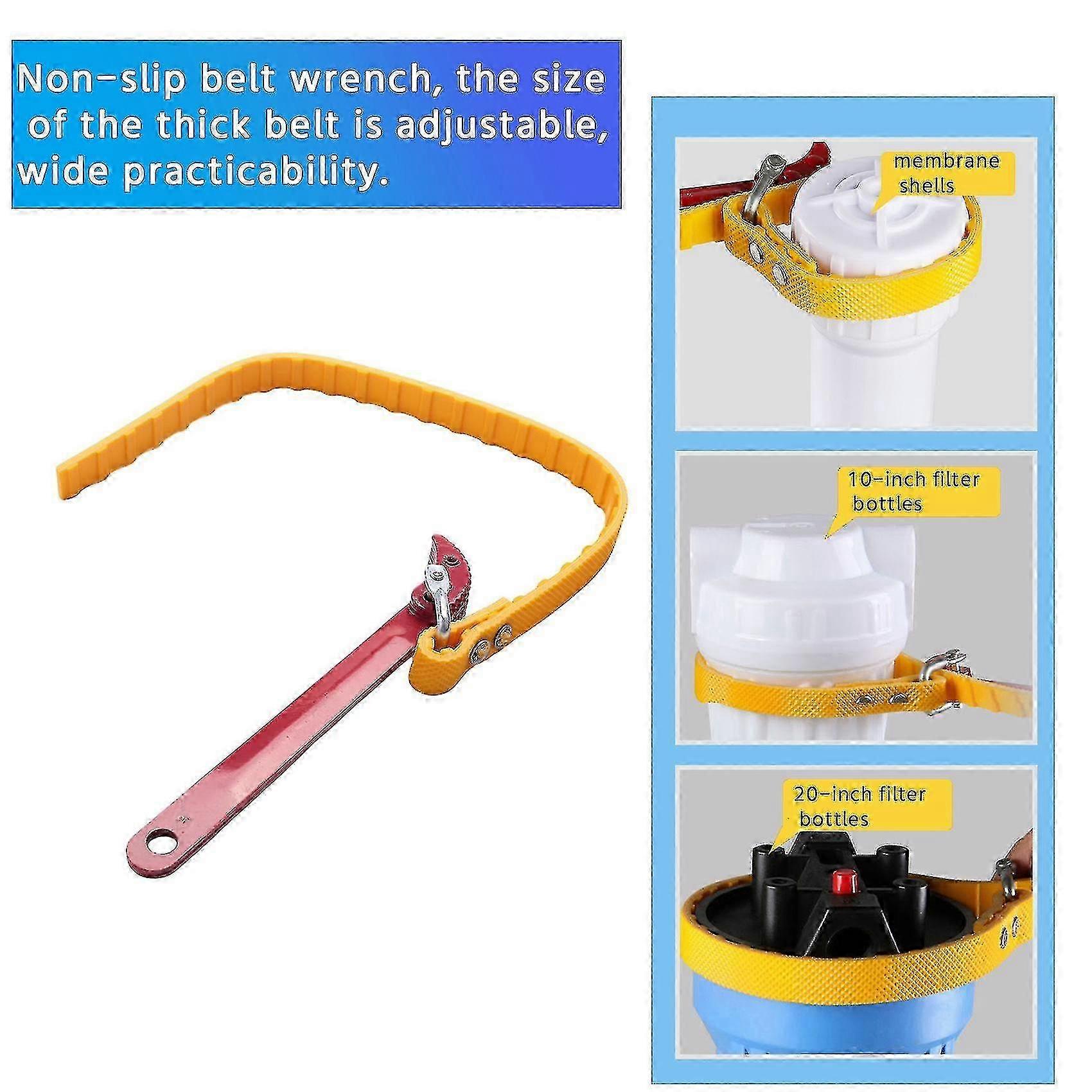 Adjustable Water Filter Wrench Non-Slip Belt Tool 10 Inch