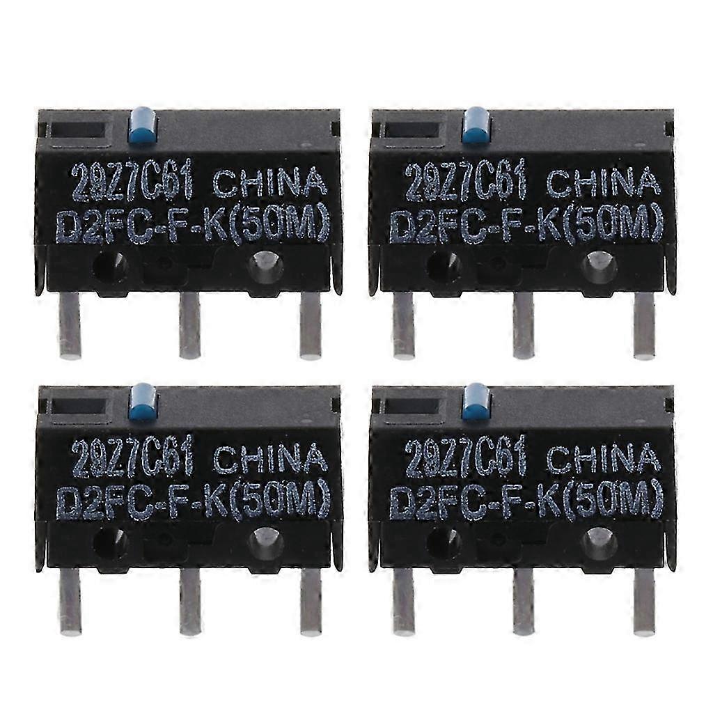 4pcs D2FC-F-K Micro Switch 50Million Clicks Gaming Mouse Micro Switch 3Pin Blue Dot for Computer Mice Left Right Button