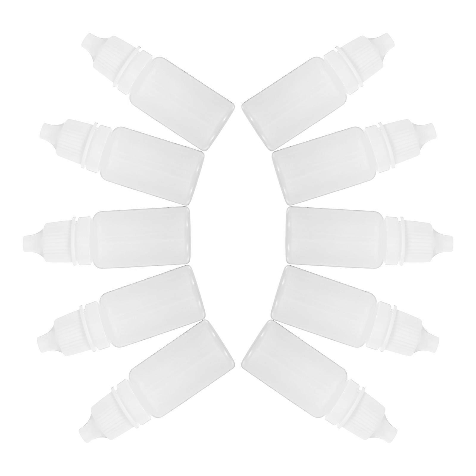 White Plastic Eye Dropper Bottle for Storage Use 10Pcs Refillable Squeezable