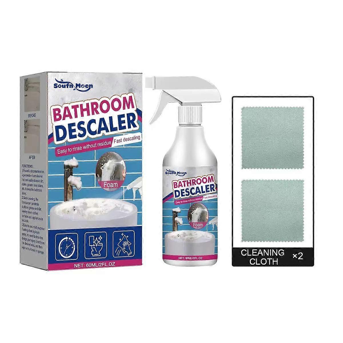 60ml Bathroom Descaling Agent - Multi-purpose Floor Cleaner for Sinks and Bathrooms.