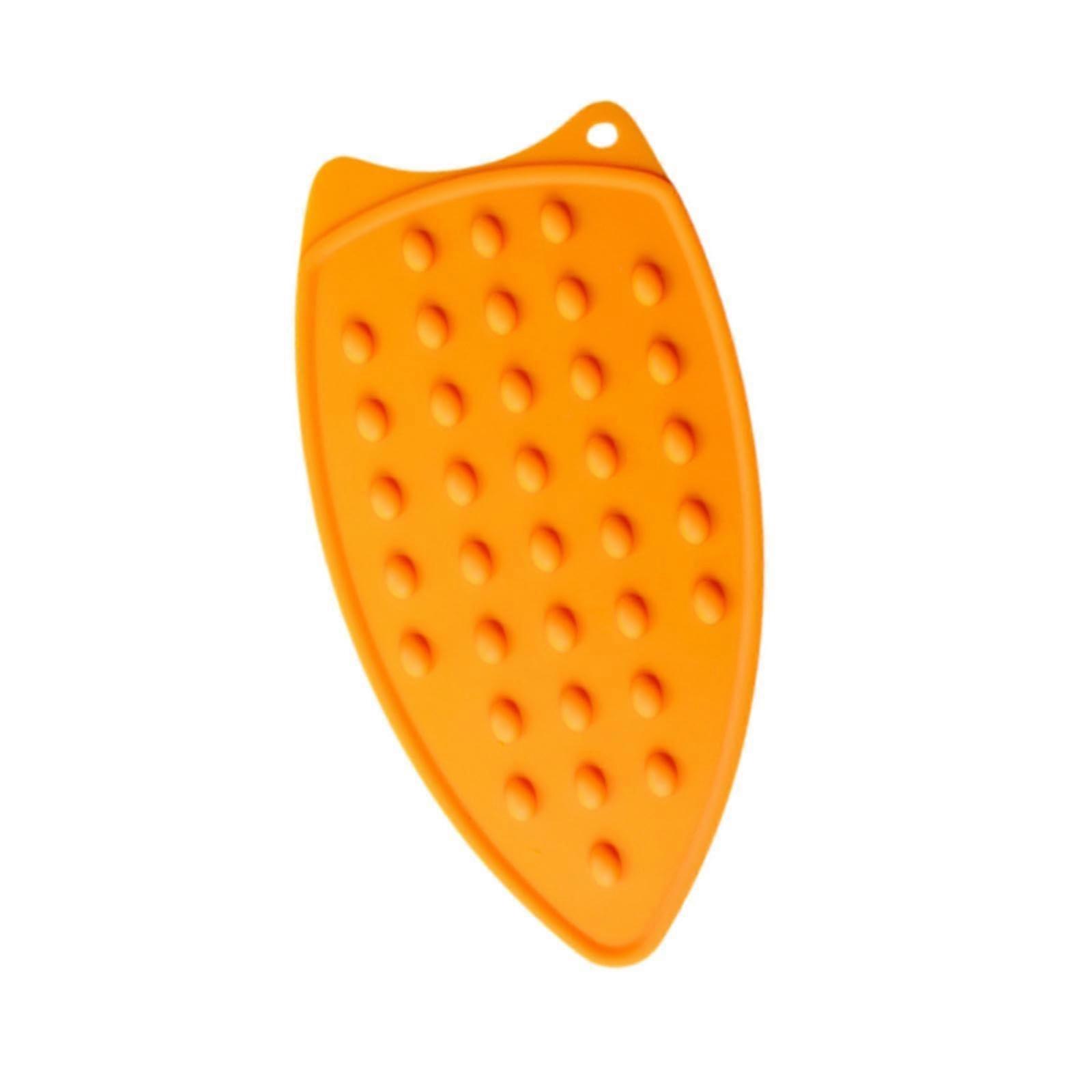 Silicone Iron Rest Pad with Non Slip Heat Resistant Surface for Table Protection, Orange