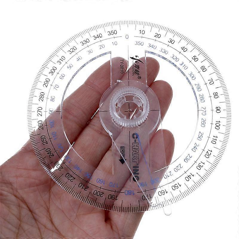 Portable Diameter Of 10Cm Plastic 360 Degree Pointer Protractor Ruler