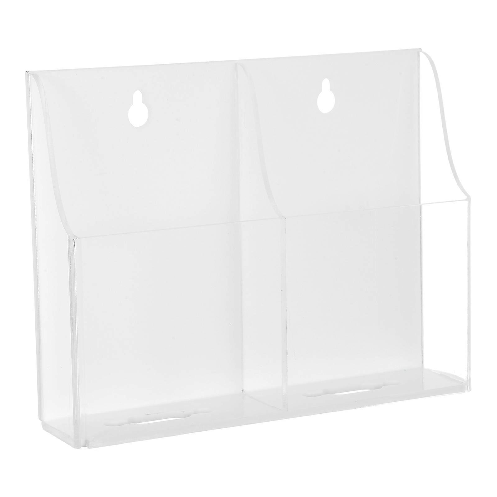 Remote Control Holder Wall Mounted for Organizing Two Compartments Acrylic
