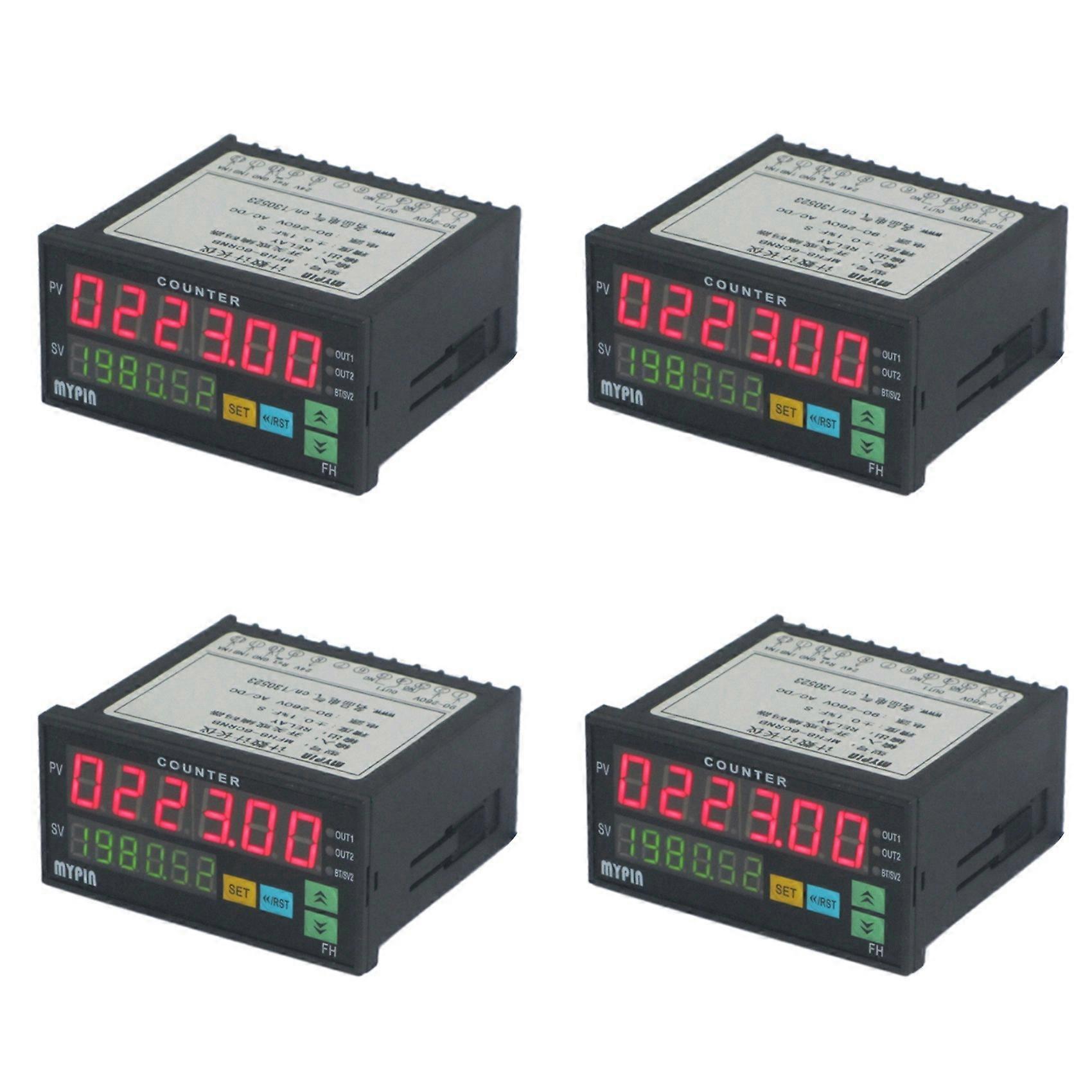 4X MYPIN Counter Length Batch Meter 1 Preset Relay Output Count Meter Practical Length Meter 90-260V AC/DC the Hours Machine