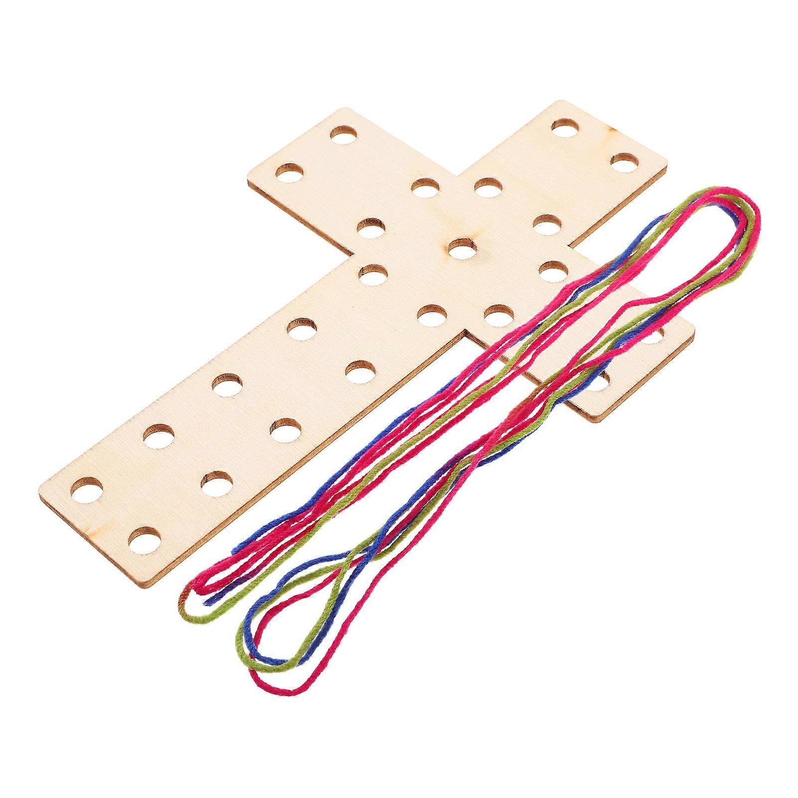 Wood Embroidery Frame Yarn Craft Kit Decorative Item Assorted Color 1 Set