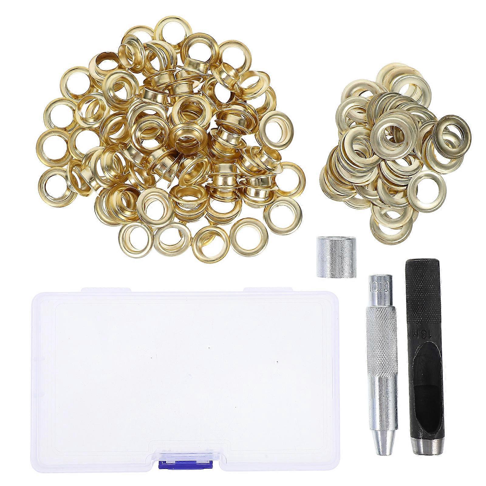 Iron Eyelet Pliers Tool Set Golden for Reliable Eyelet Fixing 400Sets