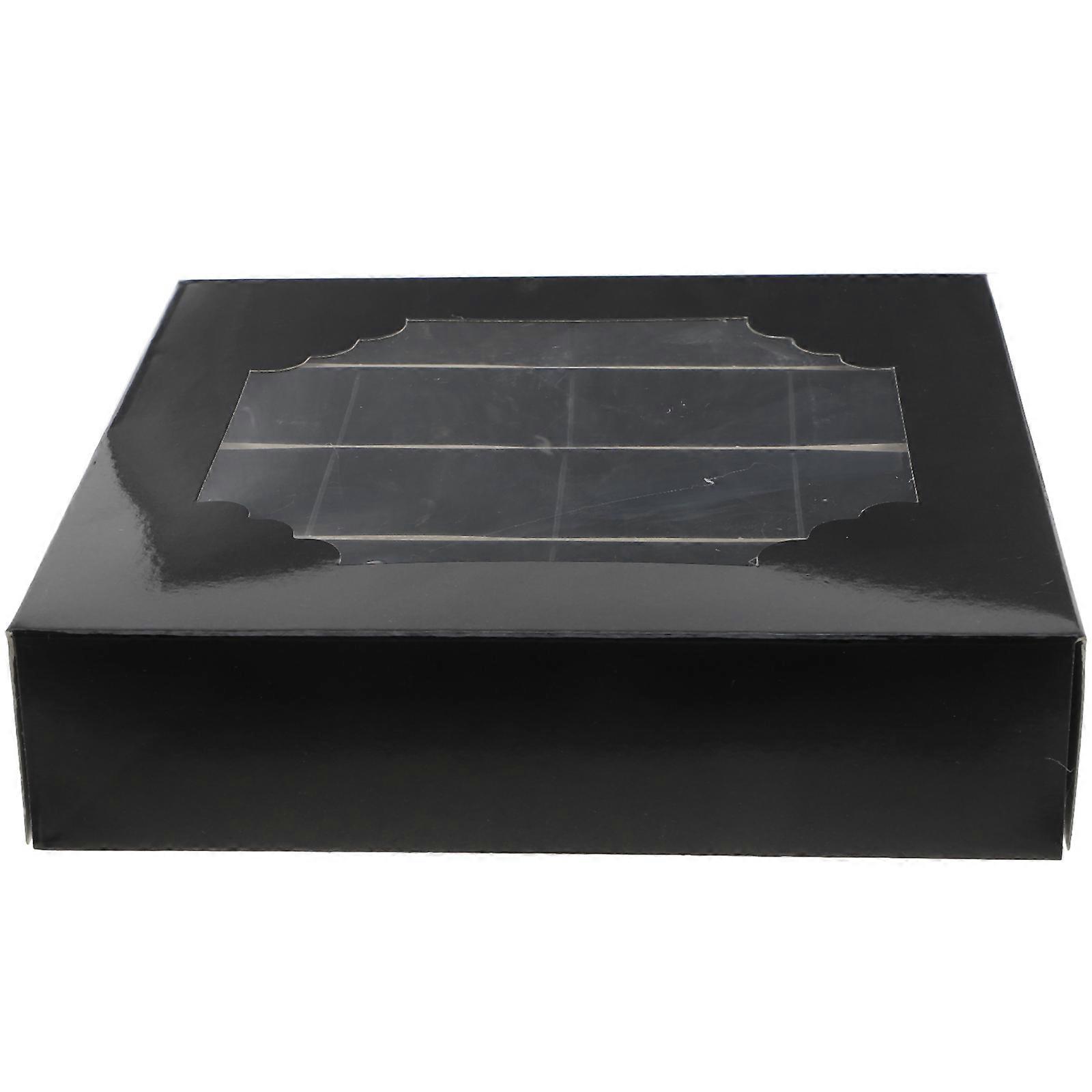 Chocolate Rose Flower Box Cookie Boxes for Wrapping 5Pcs Black Paper Material