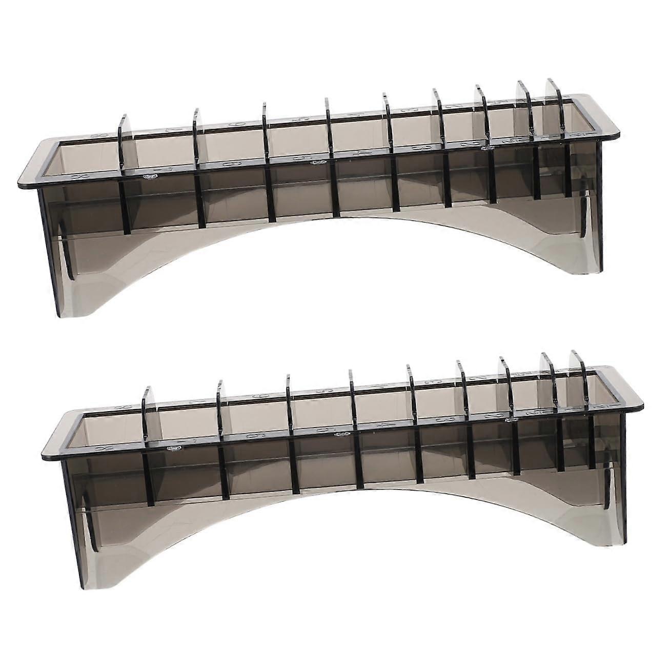 Clipper Guard Holder and Hairdressing Tool Storage Box for Barber Combs, 2 Pack Black
