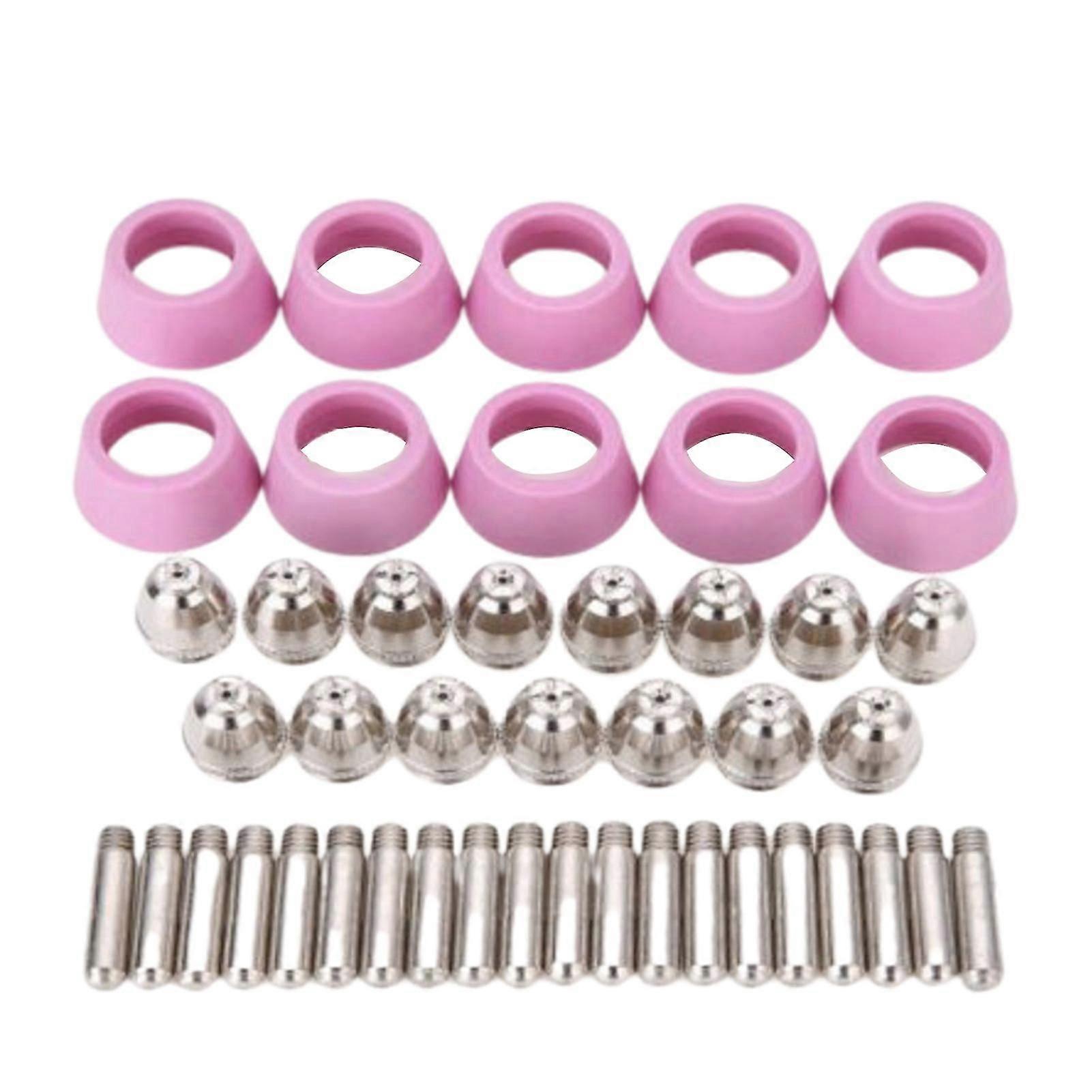 40pcs Ag60a Sg55 Plasma Cutter Torch Electrode Nozzles Protective Shield Cap