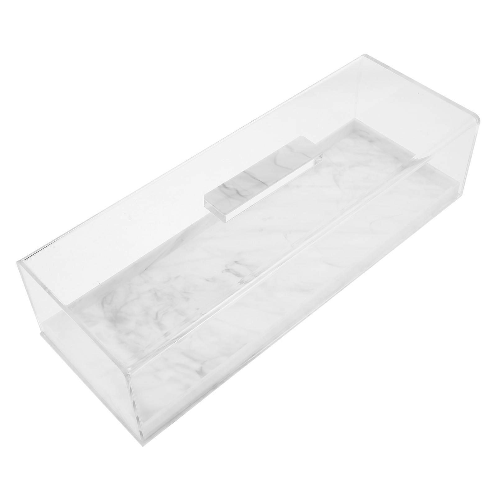 Egg Cake Tray Rectangular Cake Tray with Lid for Serving White Acrylic