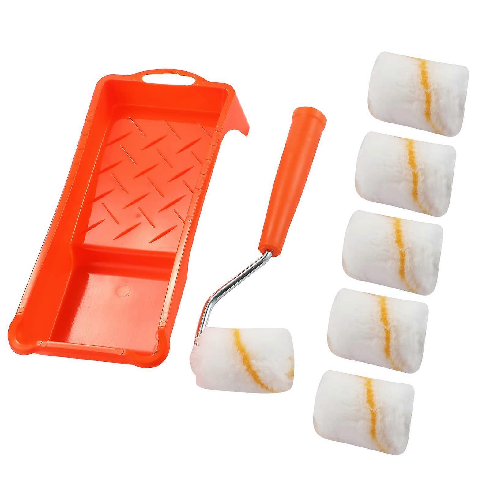 Small Paint Roller Kit with Tray for Trim and Corners, Washable Covers, Smooth Finish