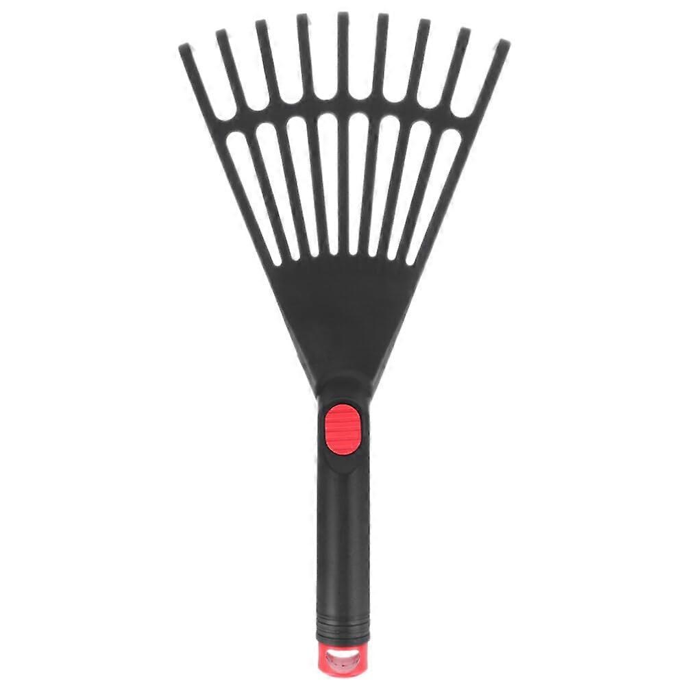 Small Garden Rake with Ergonomic Grip Handle for Flower Beds and Yard Cleanup