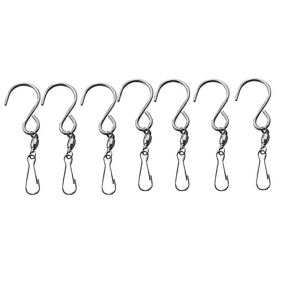 Self-Rotating S Hooks Stainless Steel Hook for Holding 7Pcs