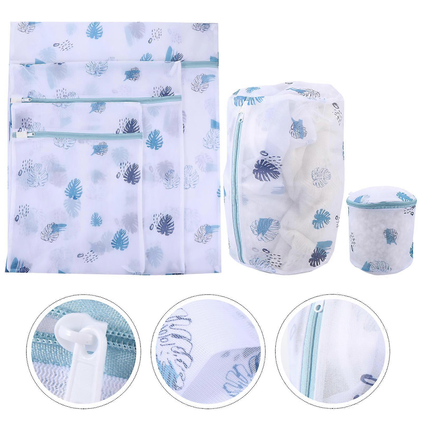 Wäschebeutel mit Blattmuster, Polyester, 5er-Pack, Reise-Packorganizer