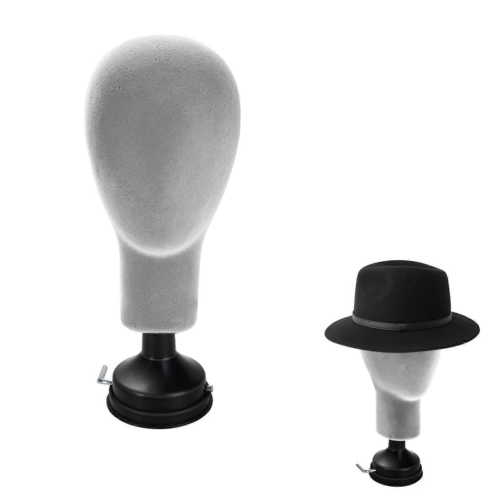 Male Mannequin Head Model with Hat Display Function Grey Foam