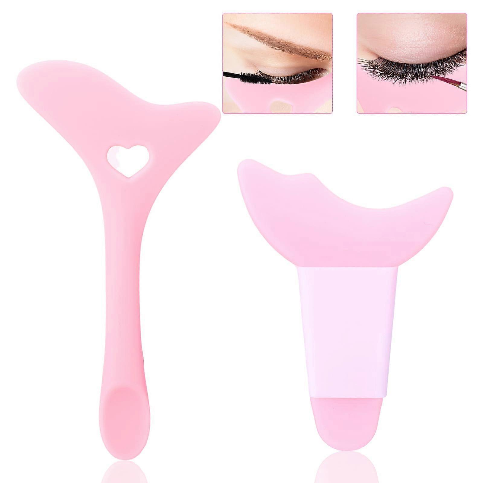 2PCS Reusable Silicone Eyeliner Stencil Winged Eyeliner Tool for Beginners Eye Makeup Guide Pink