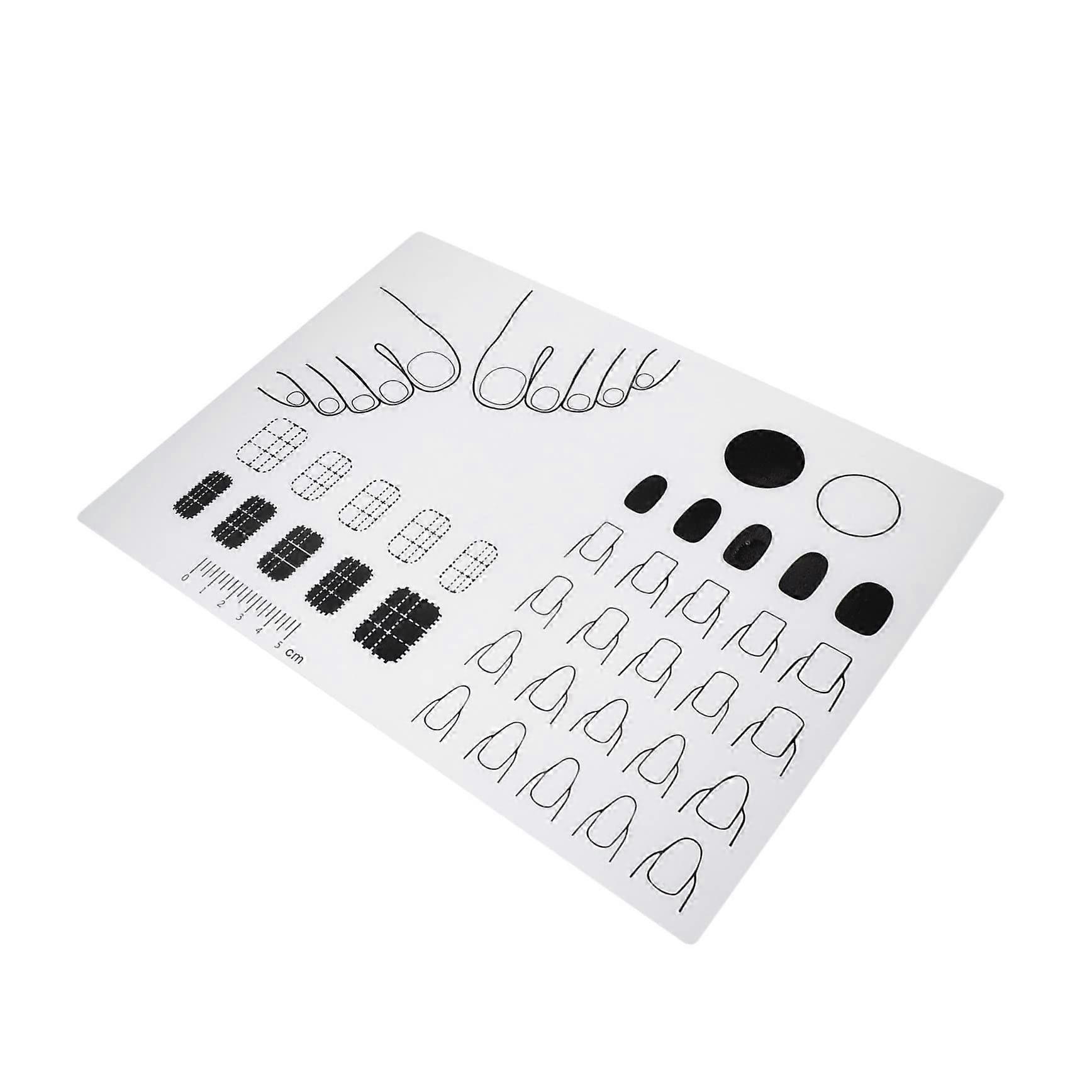 White Silicone Acrylic Nail Practice Mat  Reusable Nail Art Training Pad with Stable Surface