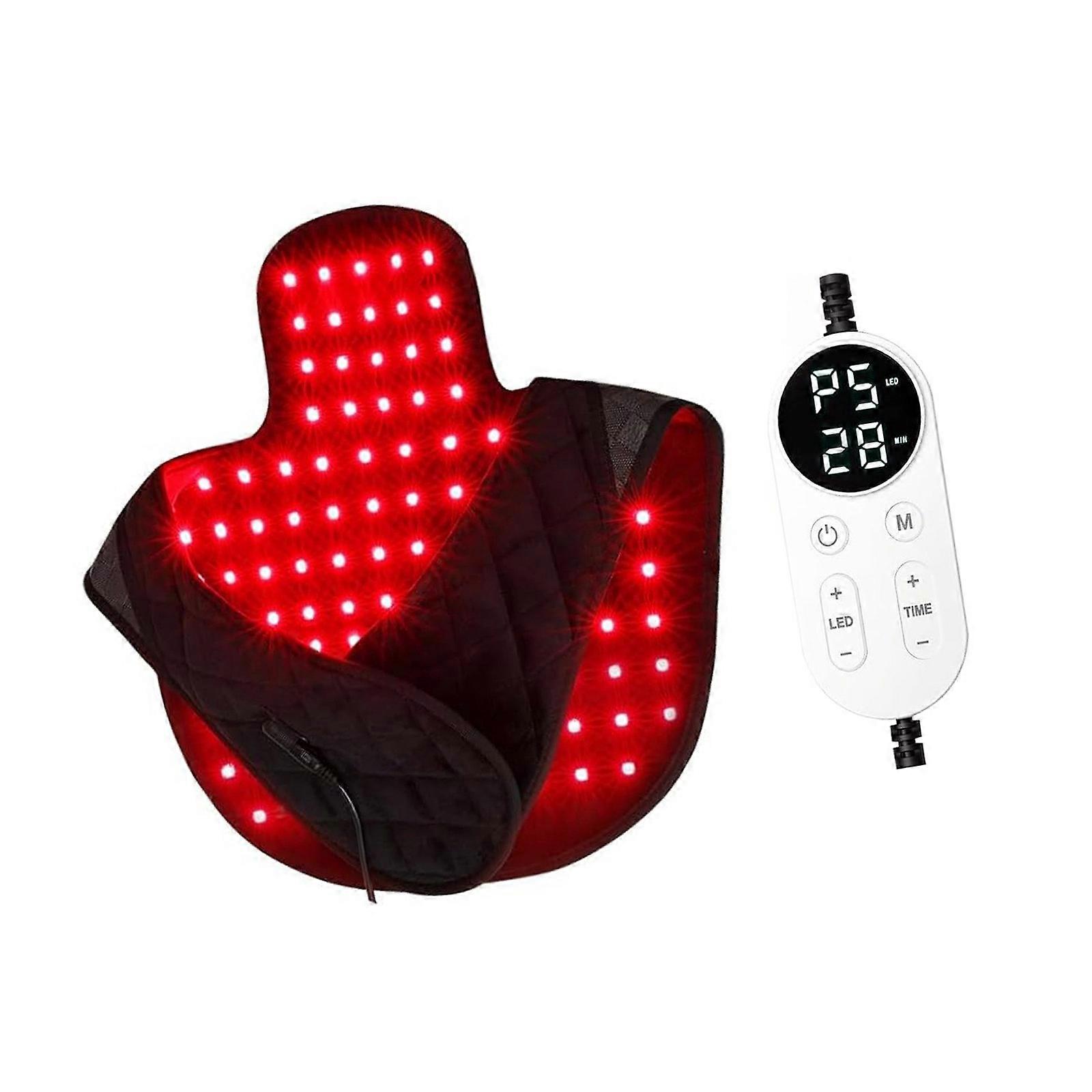 Full Coverage Heating Shoulder Wrap Red Light Therapy Including Remote LED Temperature Control for Office or Home Use Multicolor