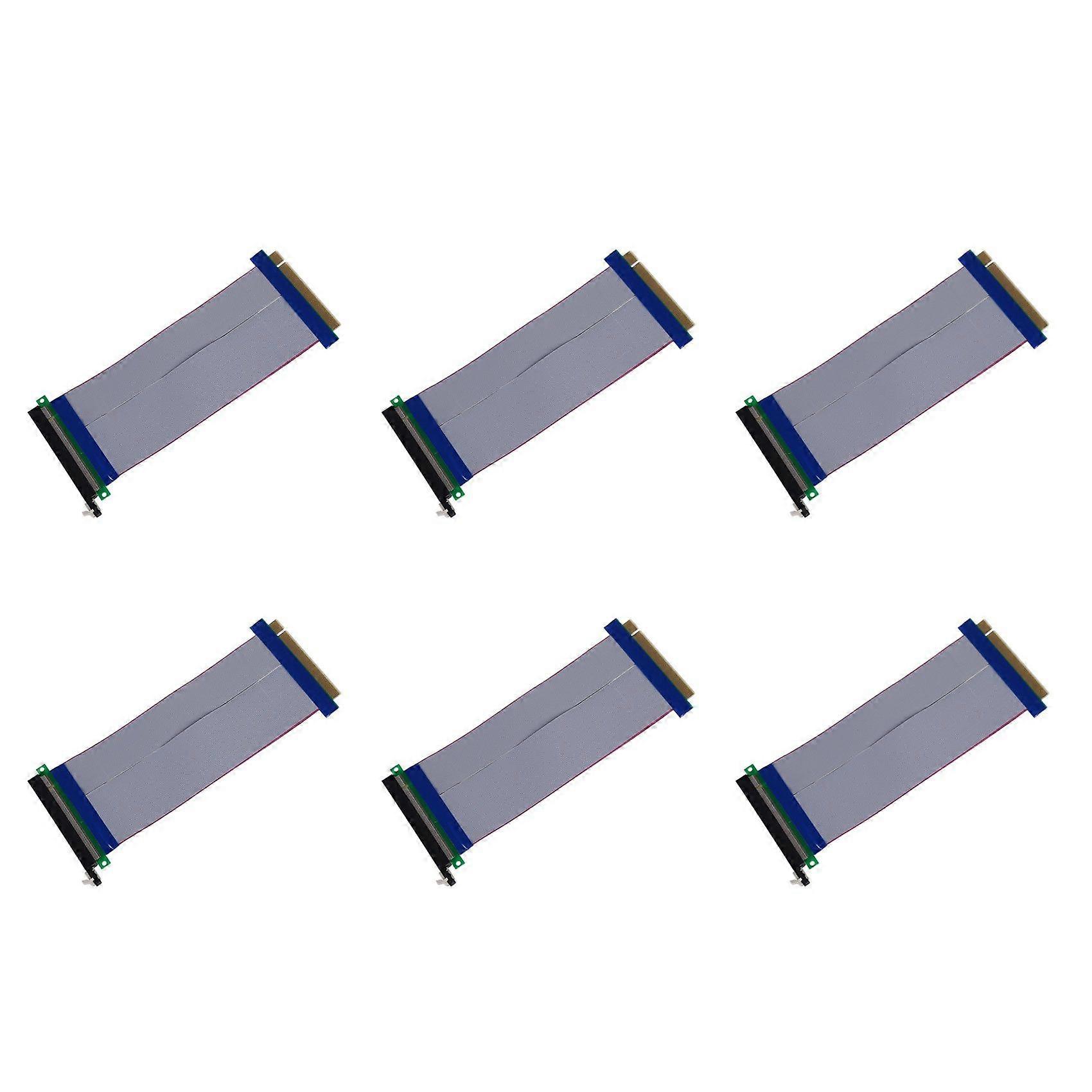 6X PCI-E Express 16X Riser Card Extender Extension Cable Ribbon Flex