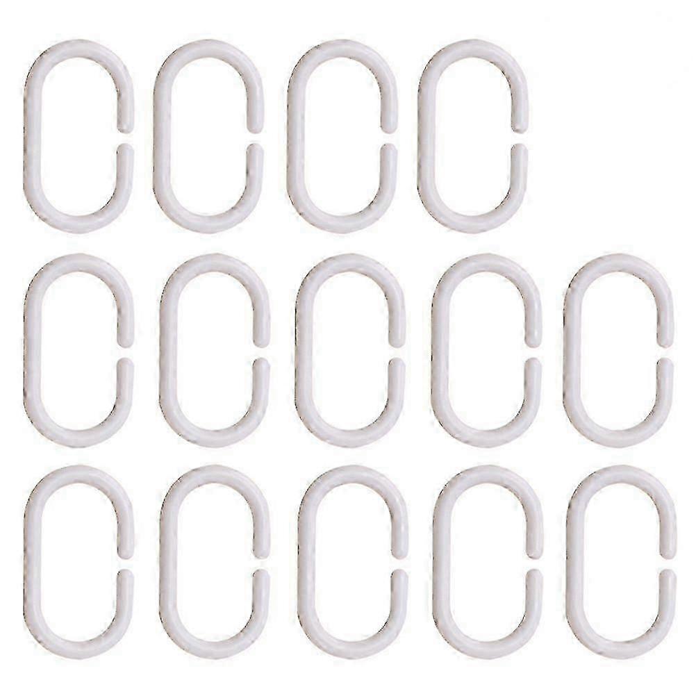 30pcs Plastic Shower Curtain C-shaped Rings Hooks Bath Drape Loop Clip Glide for Bathroom Window (White)