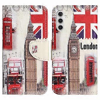For Samsung Galaxy A34 5G Pattern Printing PU Leather Flip Folio Case Cross Texture Shockproof TPU I