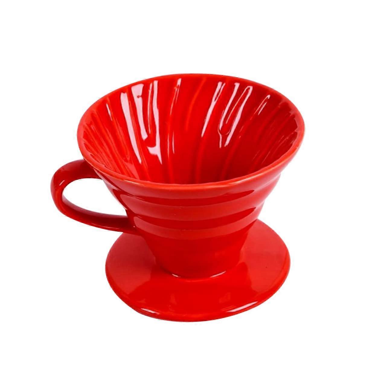 Ceramic Coffee Filter Cup Handmade Pour Over Coffee Maker with Precision Spout Red 9.7x8.5x8cm