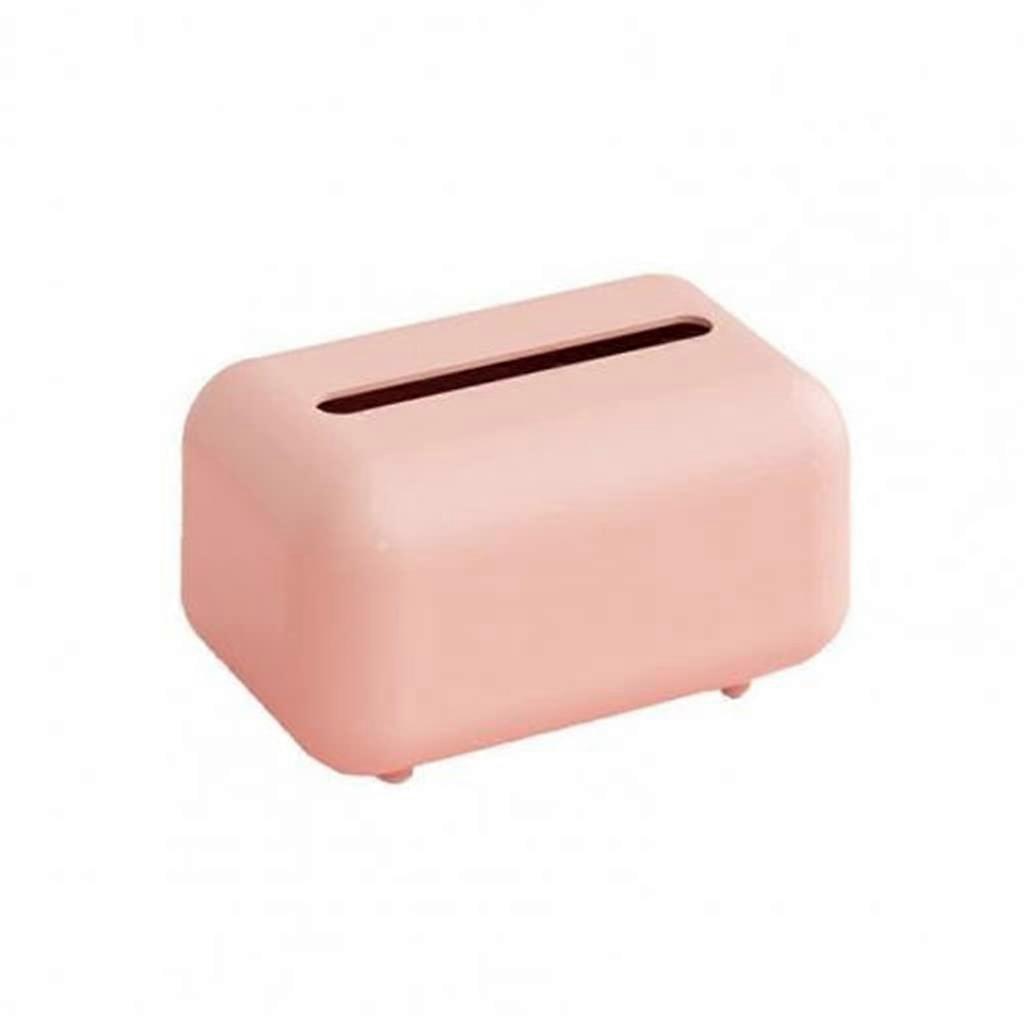 Pink ABS SpringLoaded Tissue Box with Lid for Quick Replacement and Compact Desktop Storage