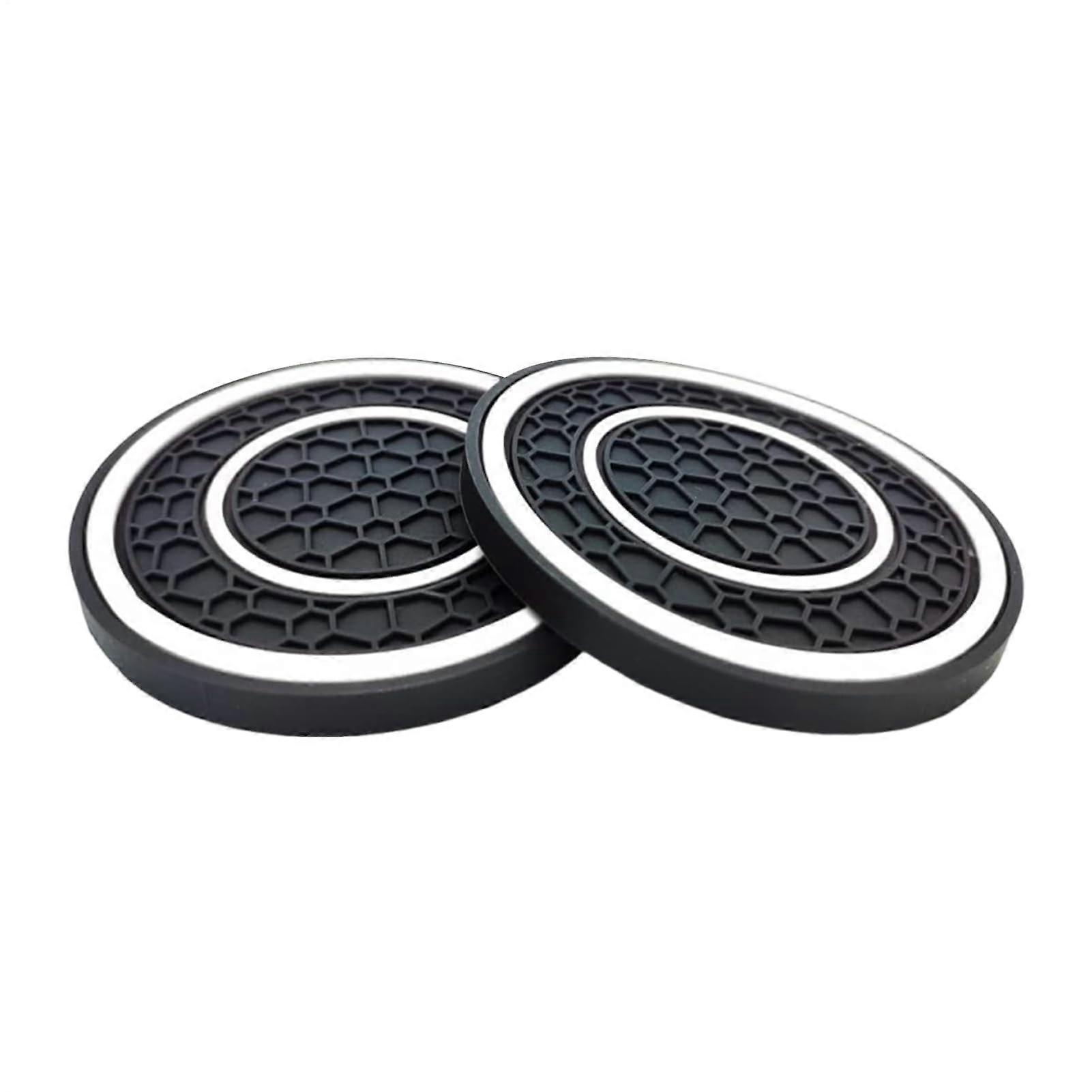Car Cup Holder Coasters 2 Pack NonSlip Absorbent Waterproof Inserts Universal Fit White