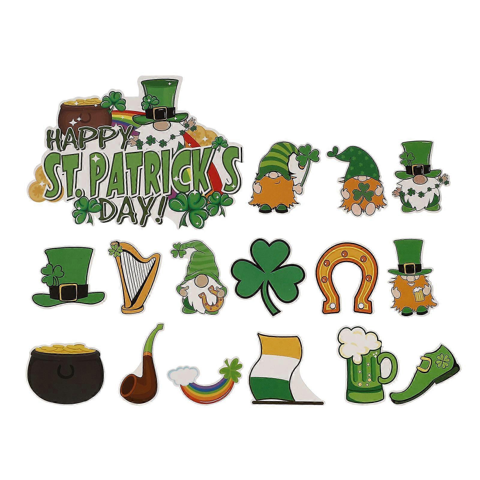 32pcs St Patrick's Day Cupcake Topper Green Cake Decors Carnival Cake Insert