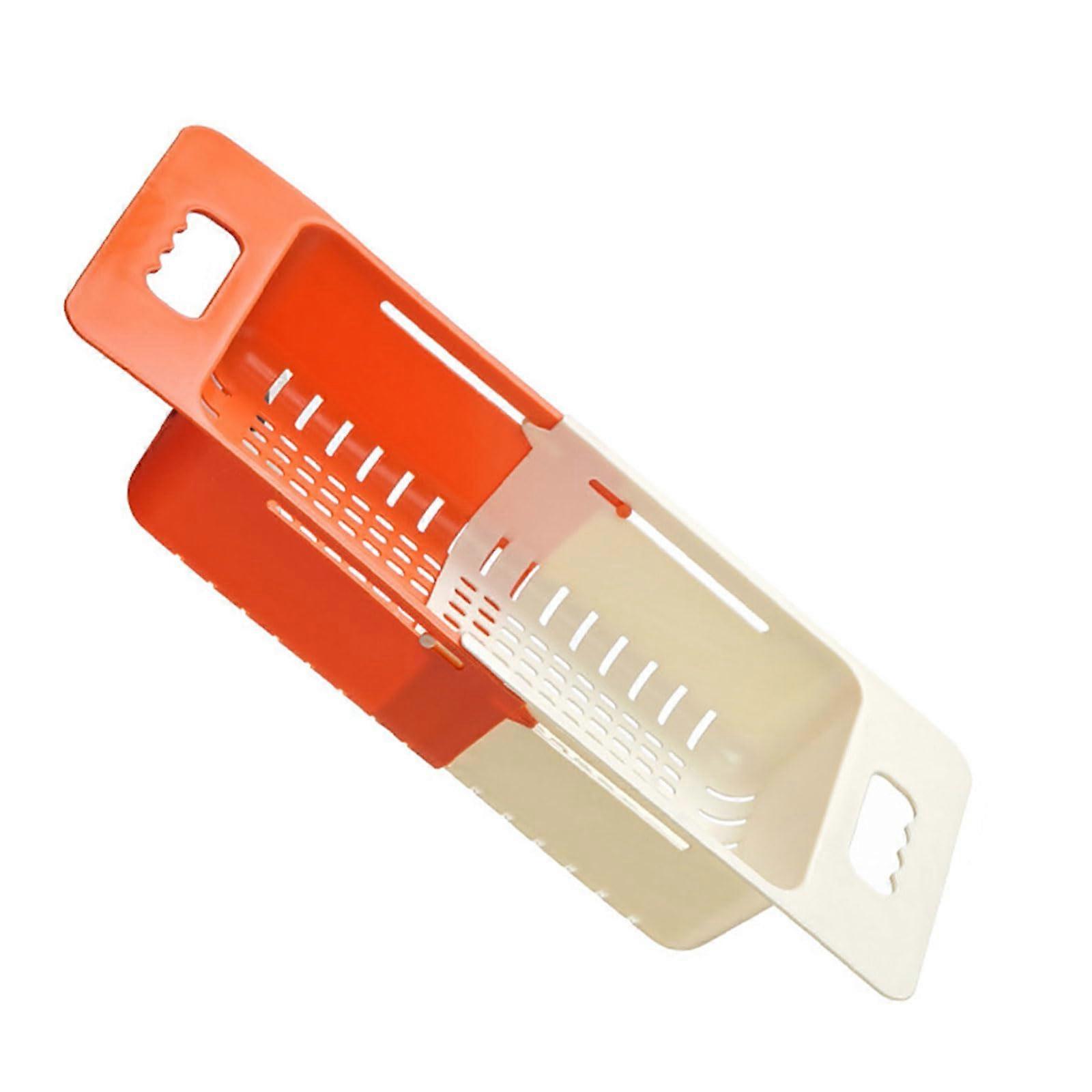 Adjustable Over the Sink Dish Drying Rack with Strainer Basket for Vegetables and Space Saving Kitchen Use