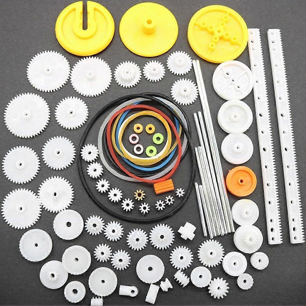 82Pcs Plastic Gear Set for DIY Robotics and Model Making, Durable Build for Creative Projects