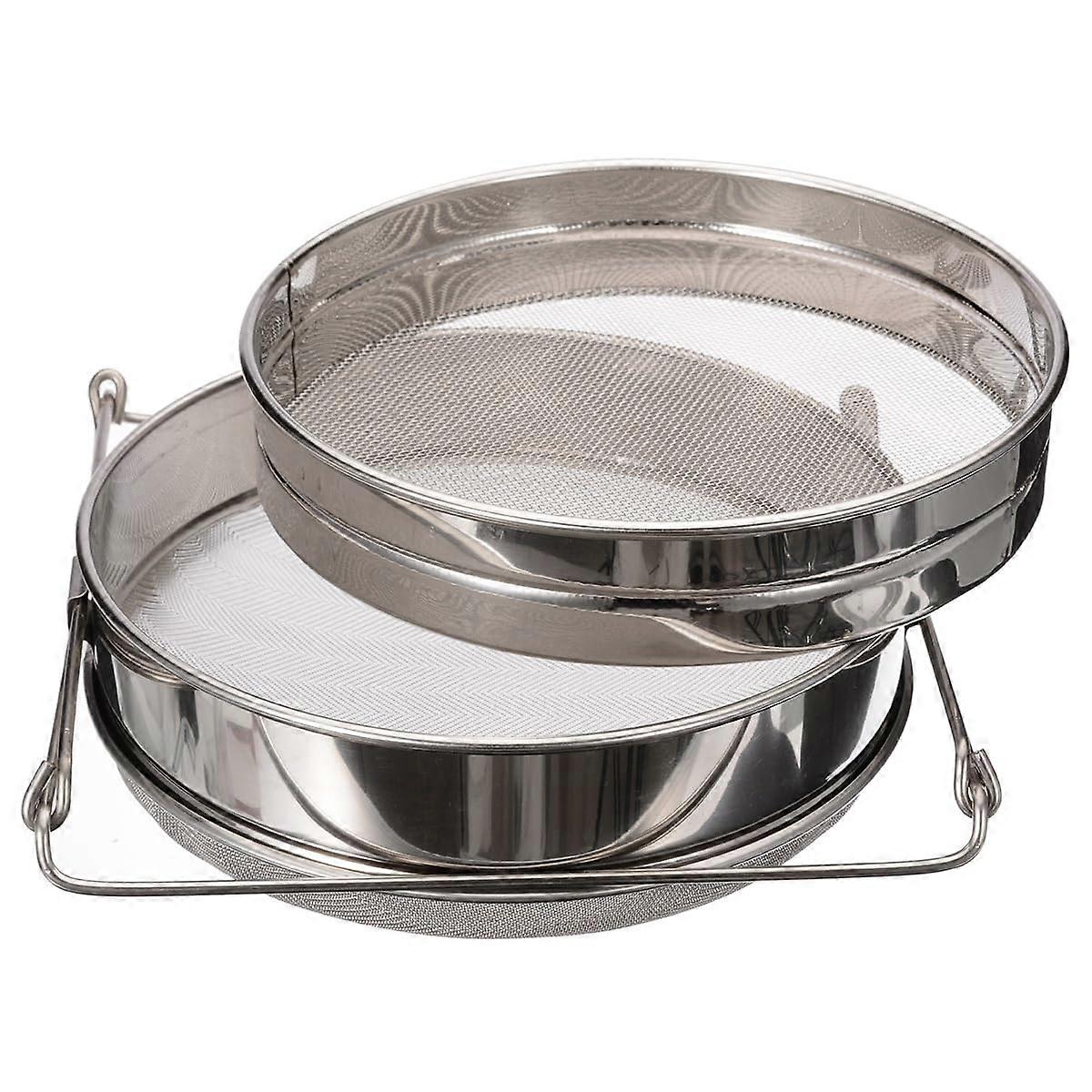 Stainless Steel Double Layer Honey Strainer for Beekeeping Extraction Large Capacity Easy Clean