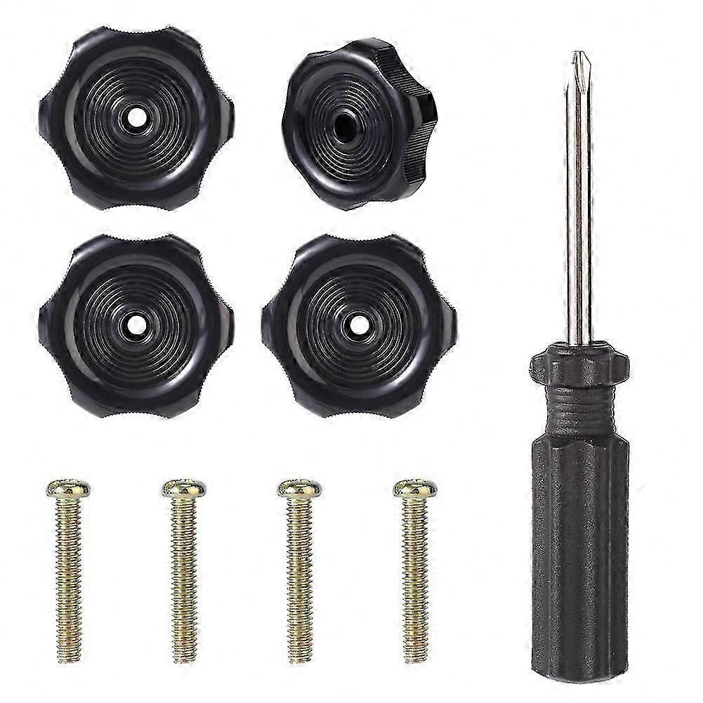 4-Pack Replacement Window and Vent Knobs with Screwdriver, 1/2 Inch Shaft, 2-1/4 Inch Diameter, Easy-to-Install Trailer Latch Solution