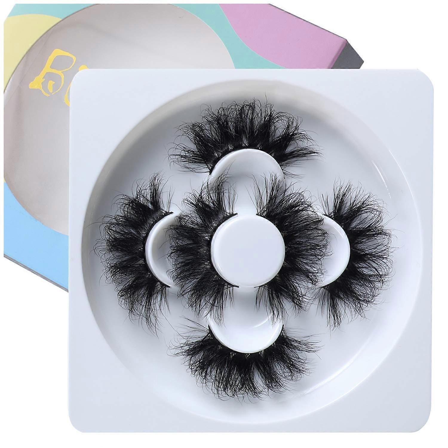25mm Mink Lashes Dramatic Fluffy Full Volume Reusable 3D Mink Eyelashes 3 Pairs Set