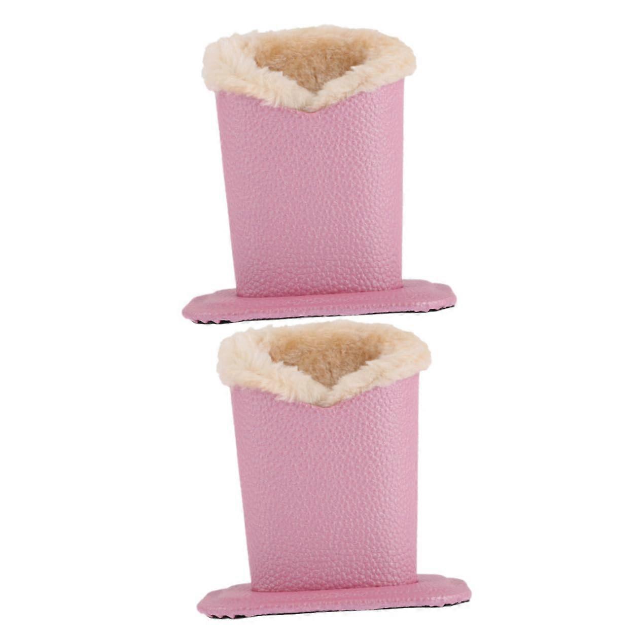 2pcs PU Leather Eyeglass Holder with Plush Lining Sunglass Display Stand for Desk Storage