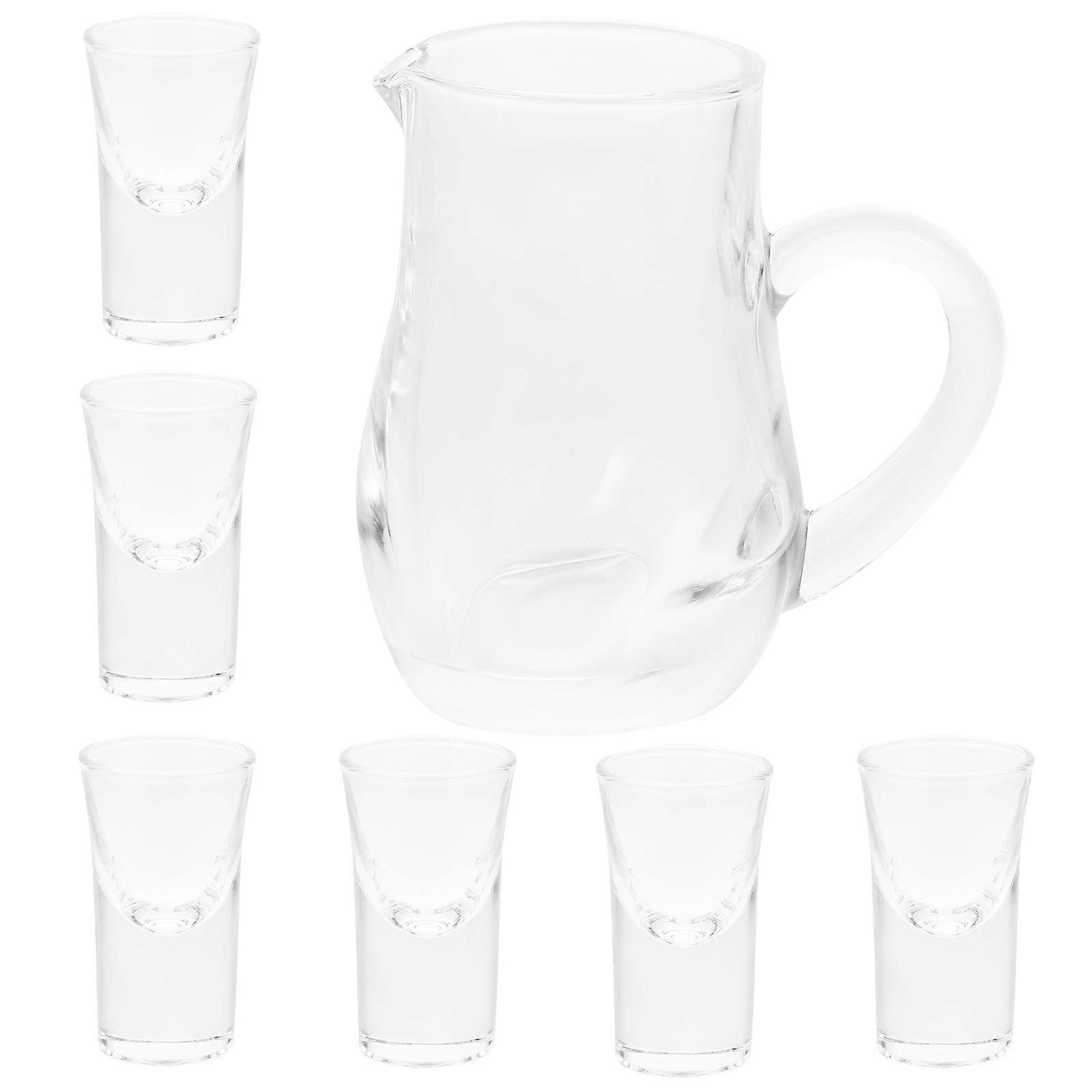 Household Wine Decanter Bullet Cup for Drinking Use 1Set with Pitcher