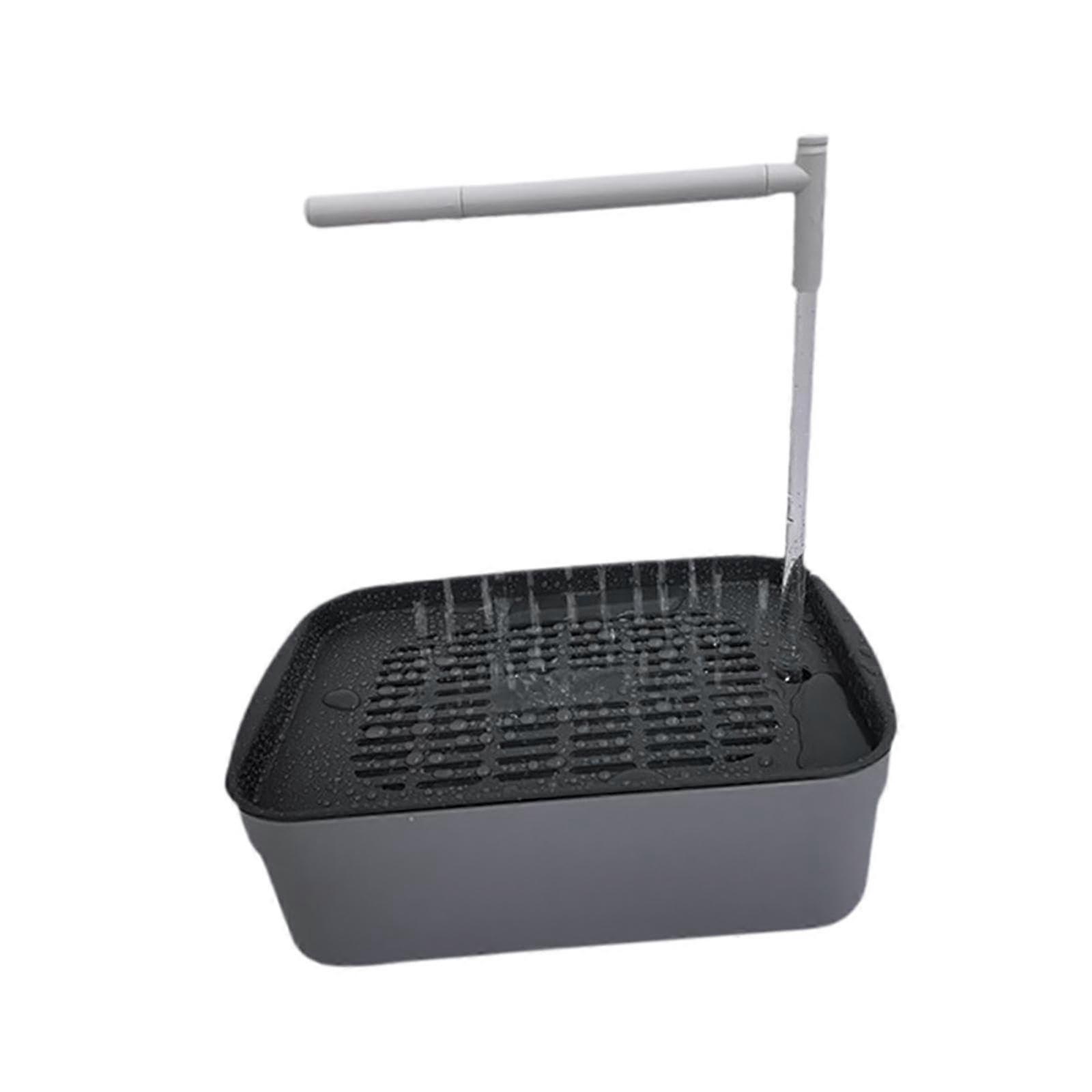 Automatic Bird Bath with Running Water, Splashproof Parakeet Bathtub for Medium Parrots, Black