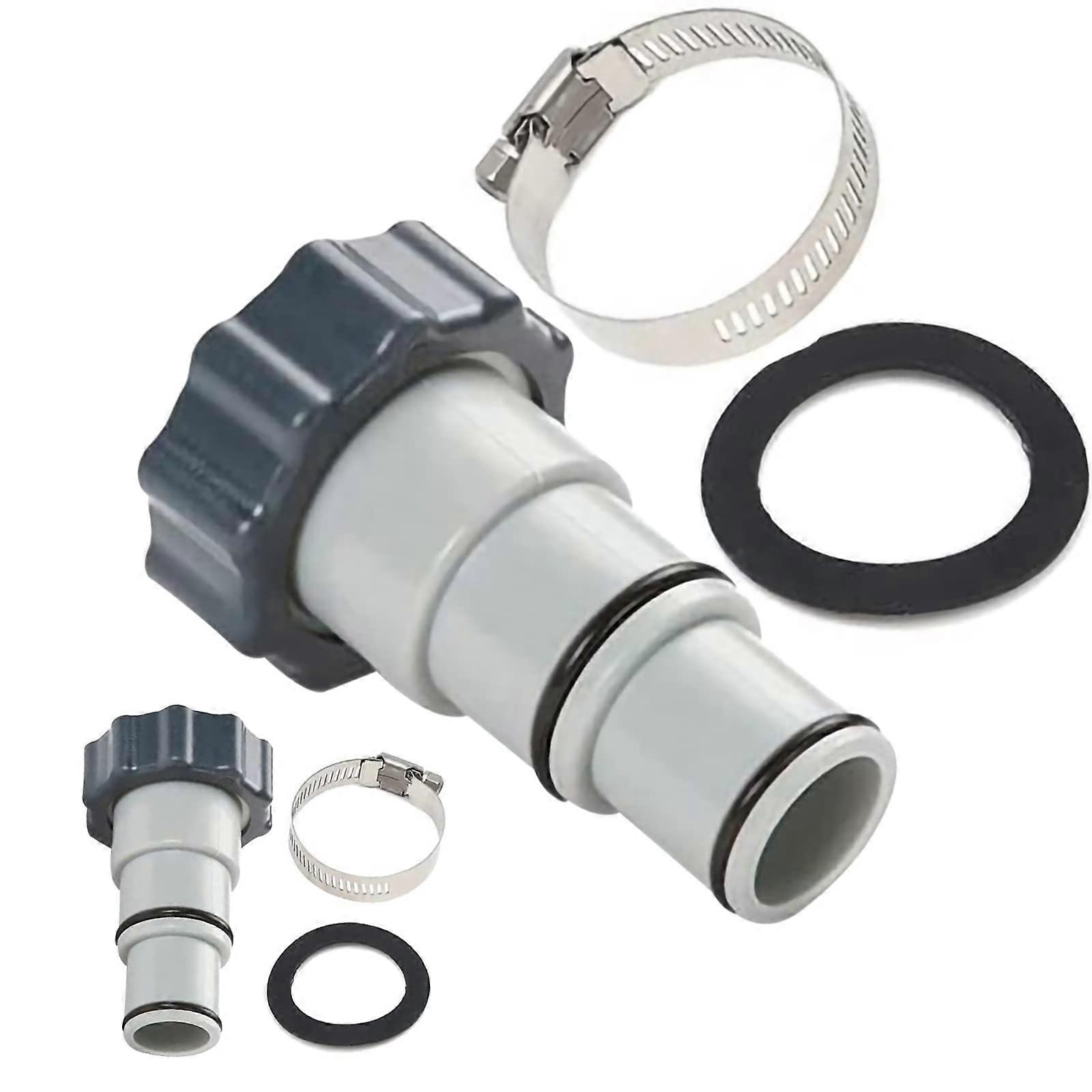 2 Pack Pool Hose Adapter with Collar for Intex, Leak Pump Connector for Above Ground Pools