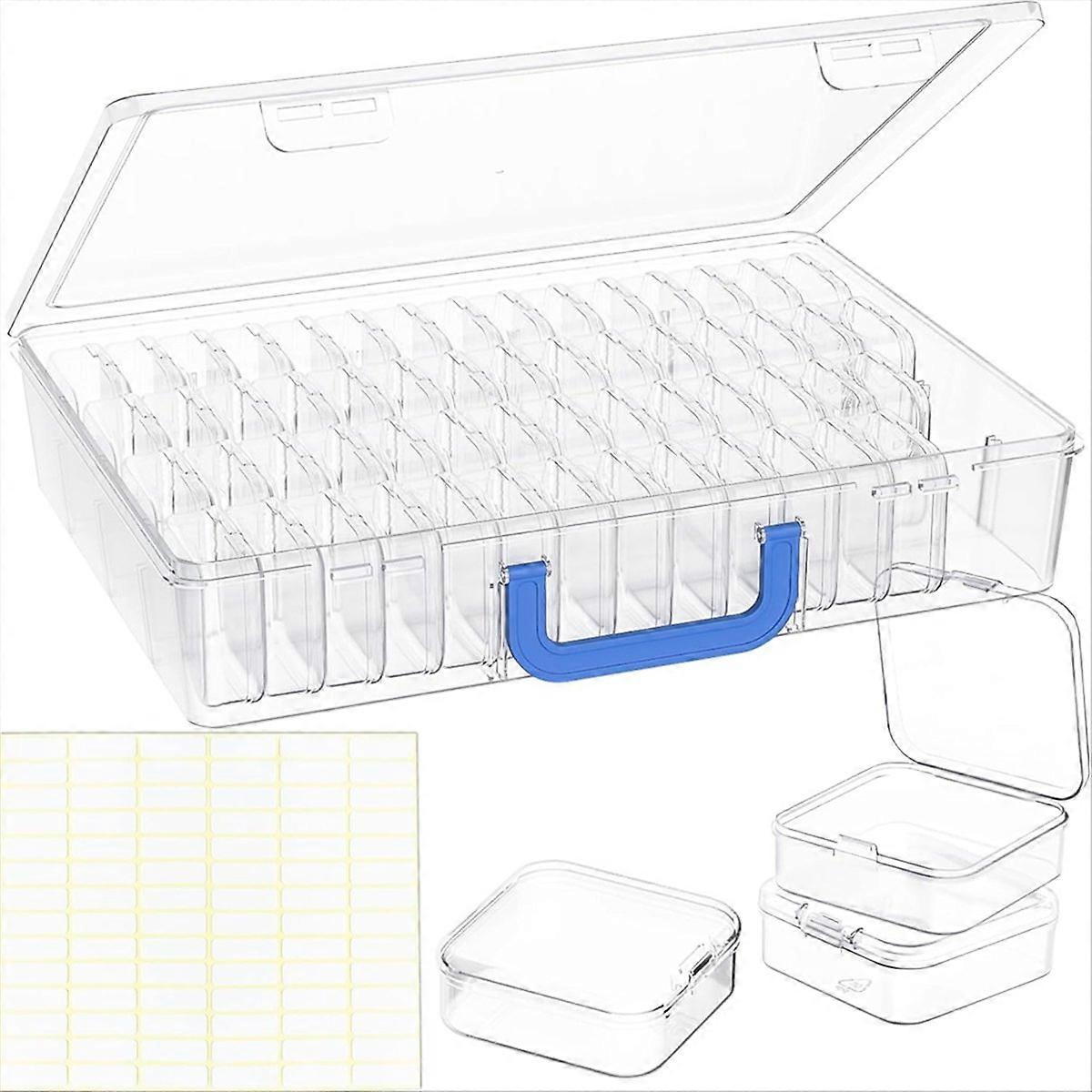 Bead Organizer Box, 60Pcs Small Bead Storage Boxes with Hinged Lid