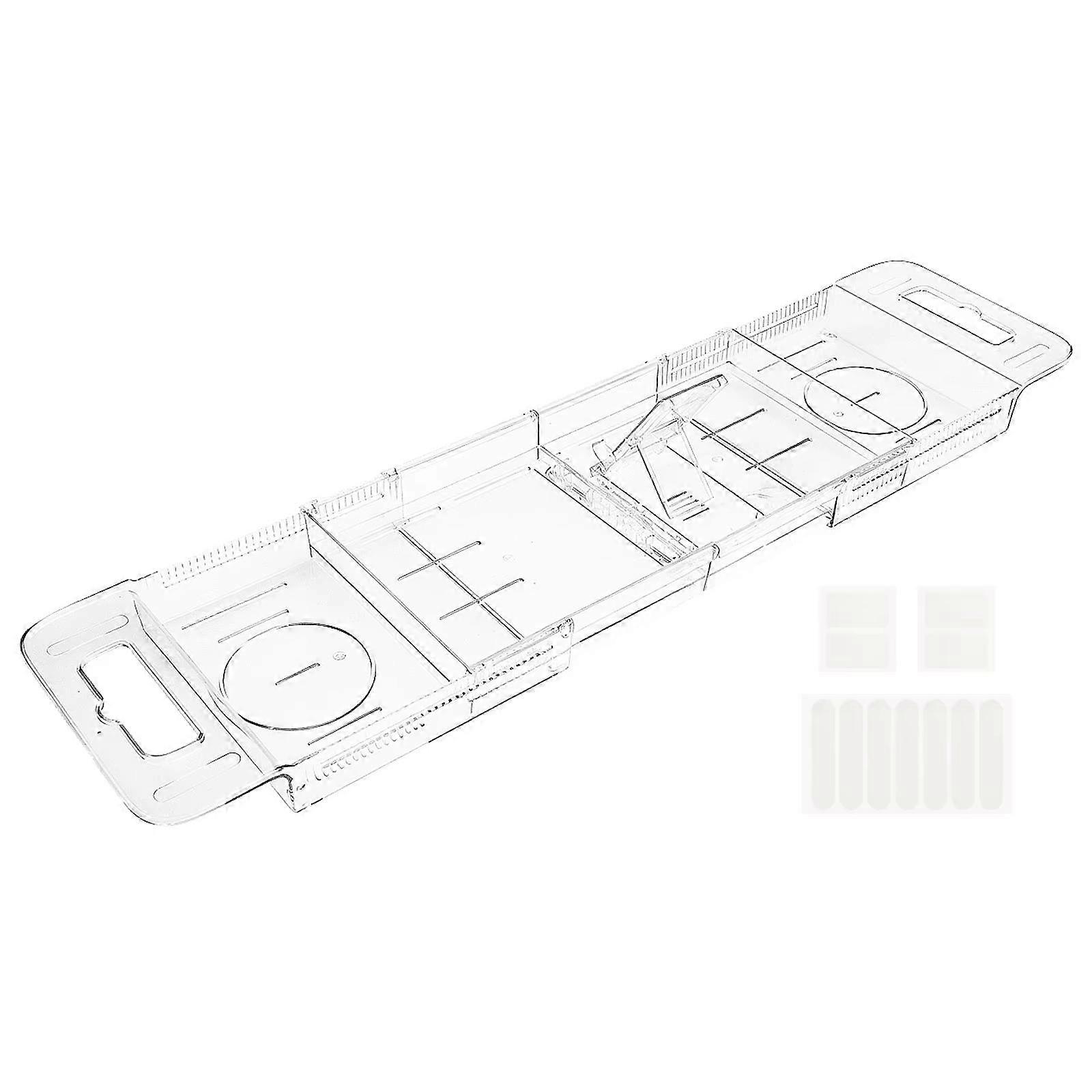 Extendable Foldable Bathtub Shelf Bathroom Storage Shelf Transparent