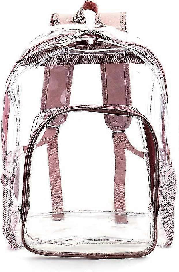 Heavy Duty Clear Backpack Plastic School Work Pink