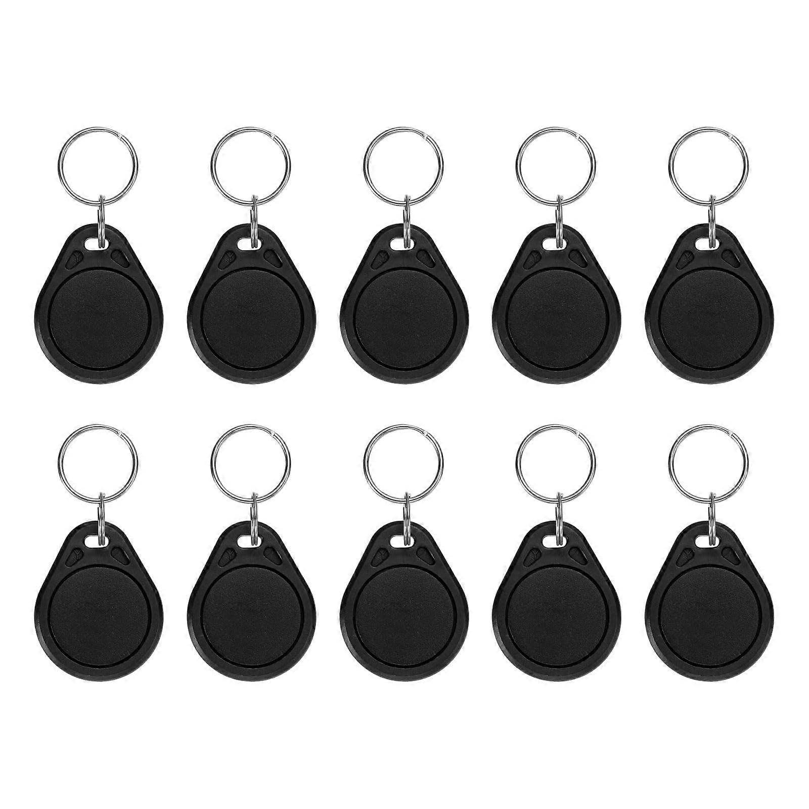 10 Pack Rewritable RFID Key Fobs 13.56MHz CUID Cloneable for Access Control, Black