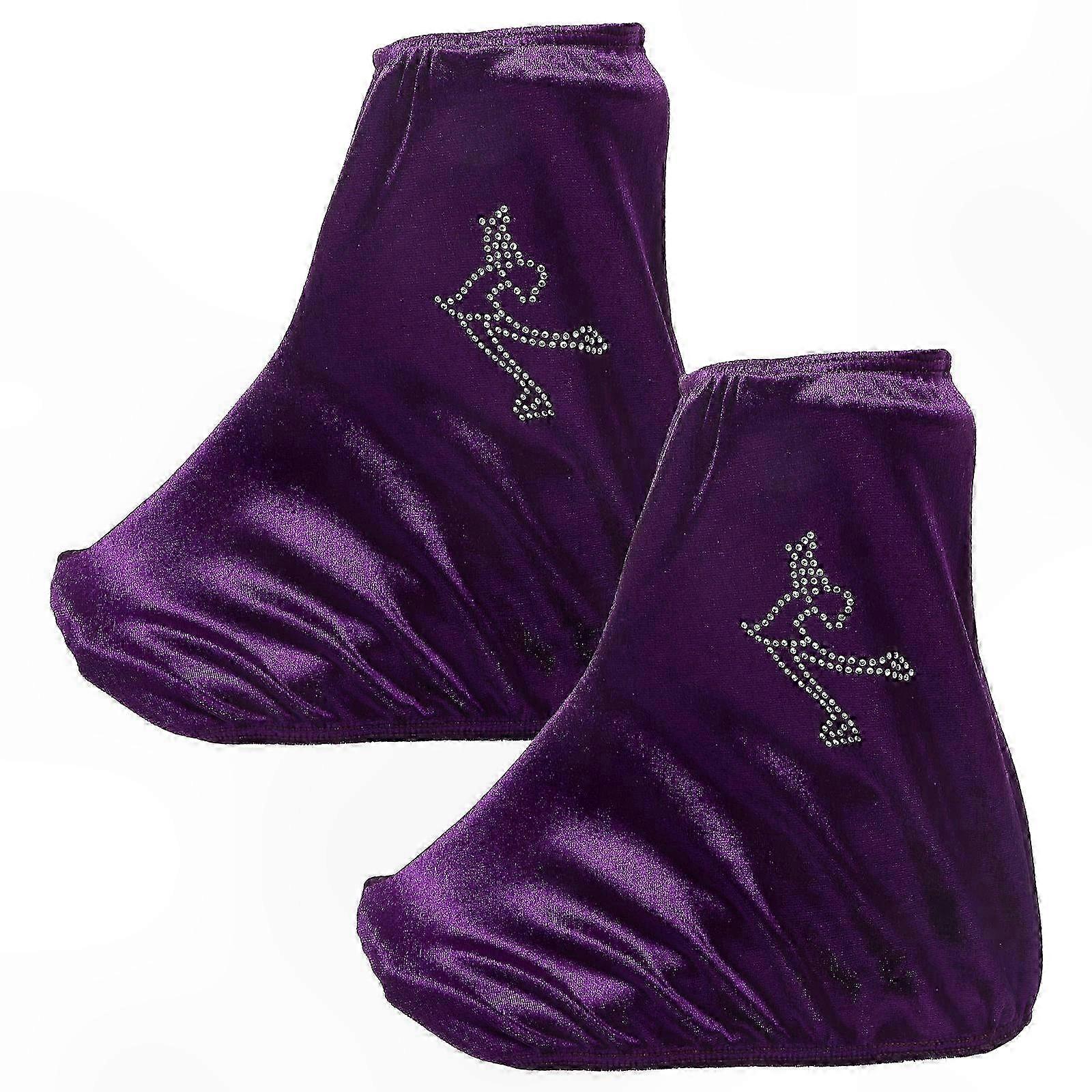 Purple Elastic Boot Covers for Roller Skating Protection, 1 Pair
