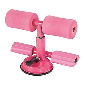 Sit Up Bar with Suction Cup, Adjustable Height Ab Exercise Equipment for Core Workout, Pink