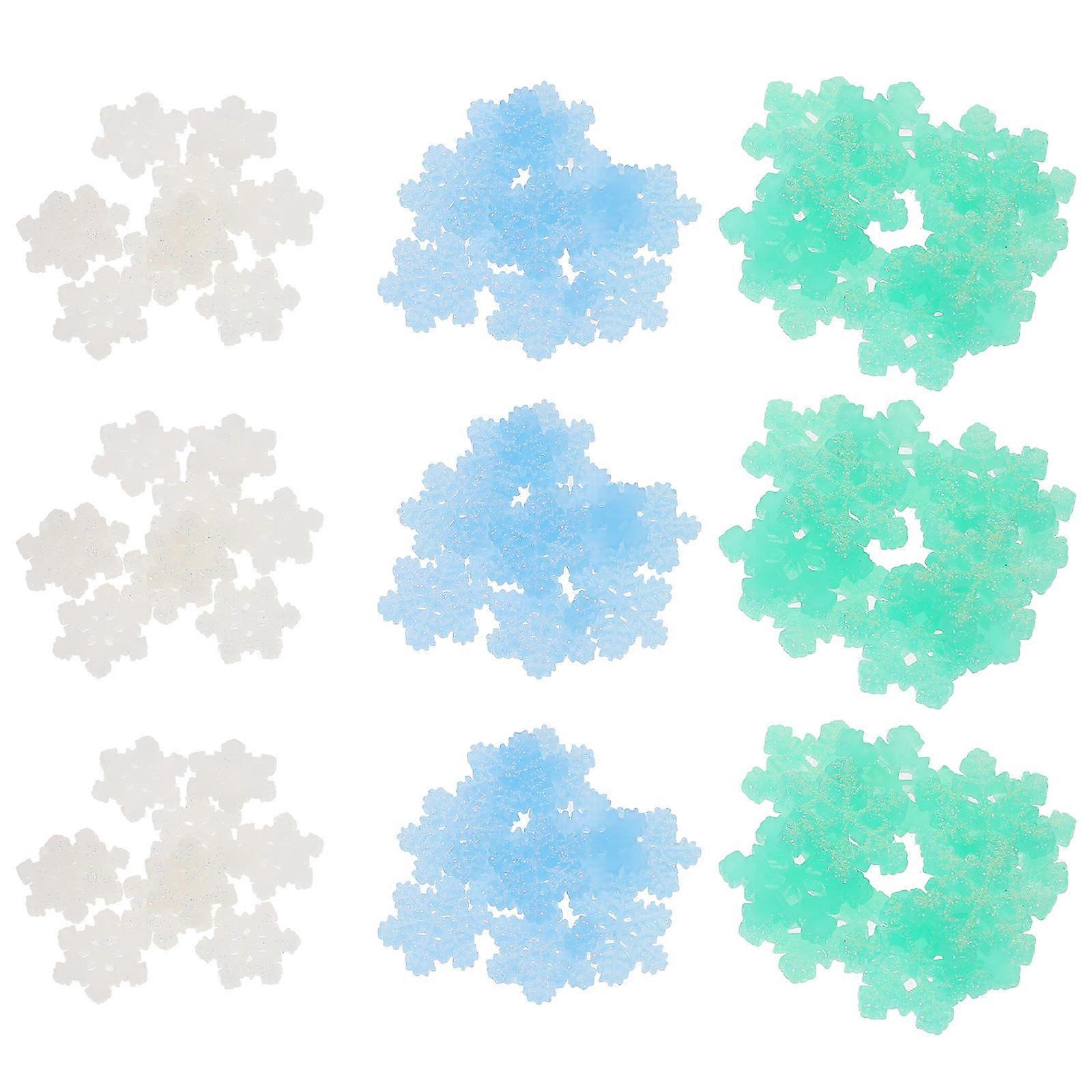 Decorative Snowflake Charms Plastic Multi-Function Charms for Decor 60Pcs