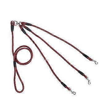 3 in 1 Dog Lead, Removable Nylon Triple Leash for Walking Multiple Dogs, Detachable, 140cm